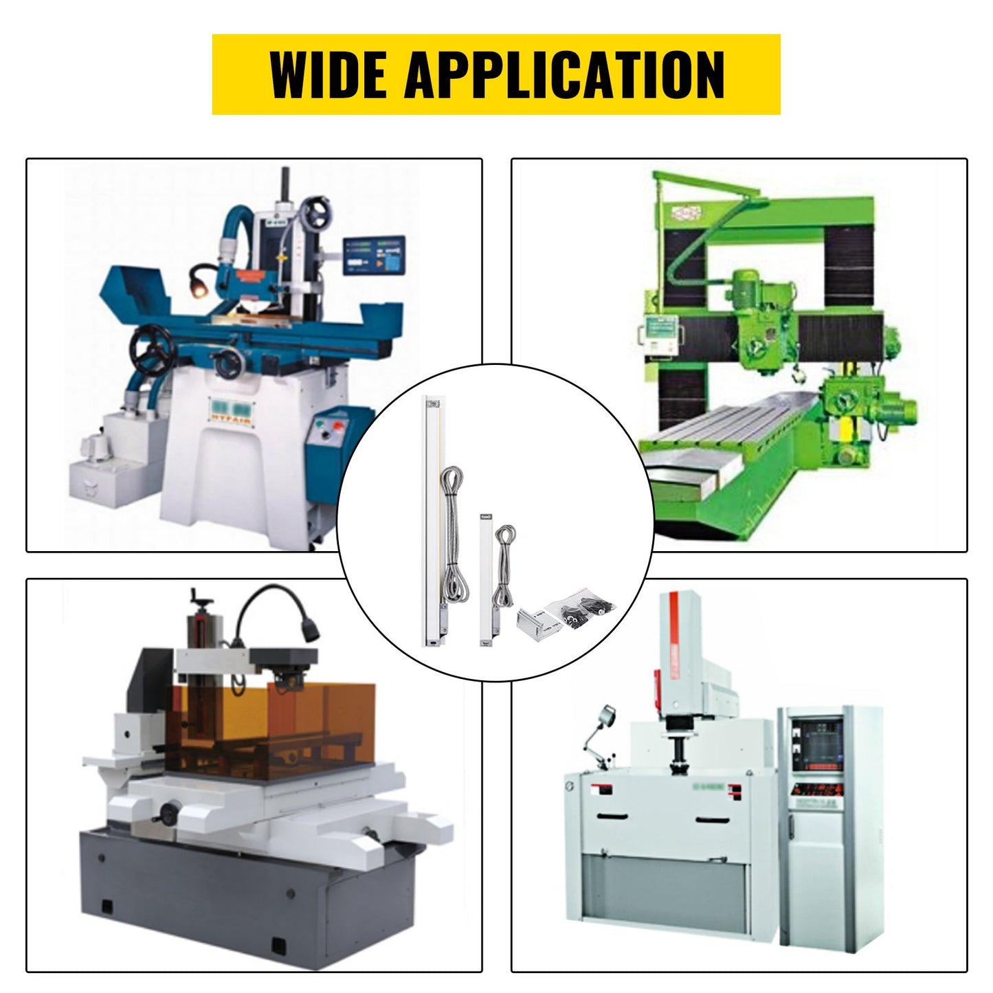 2 precisionslinjära skalor med längderna 250 mm och 1000 mm (10 tum och 40 tum)