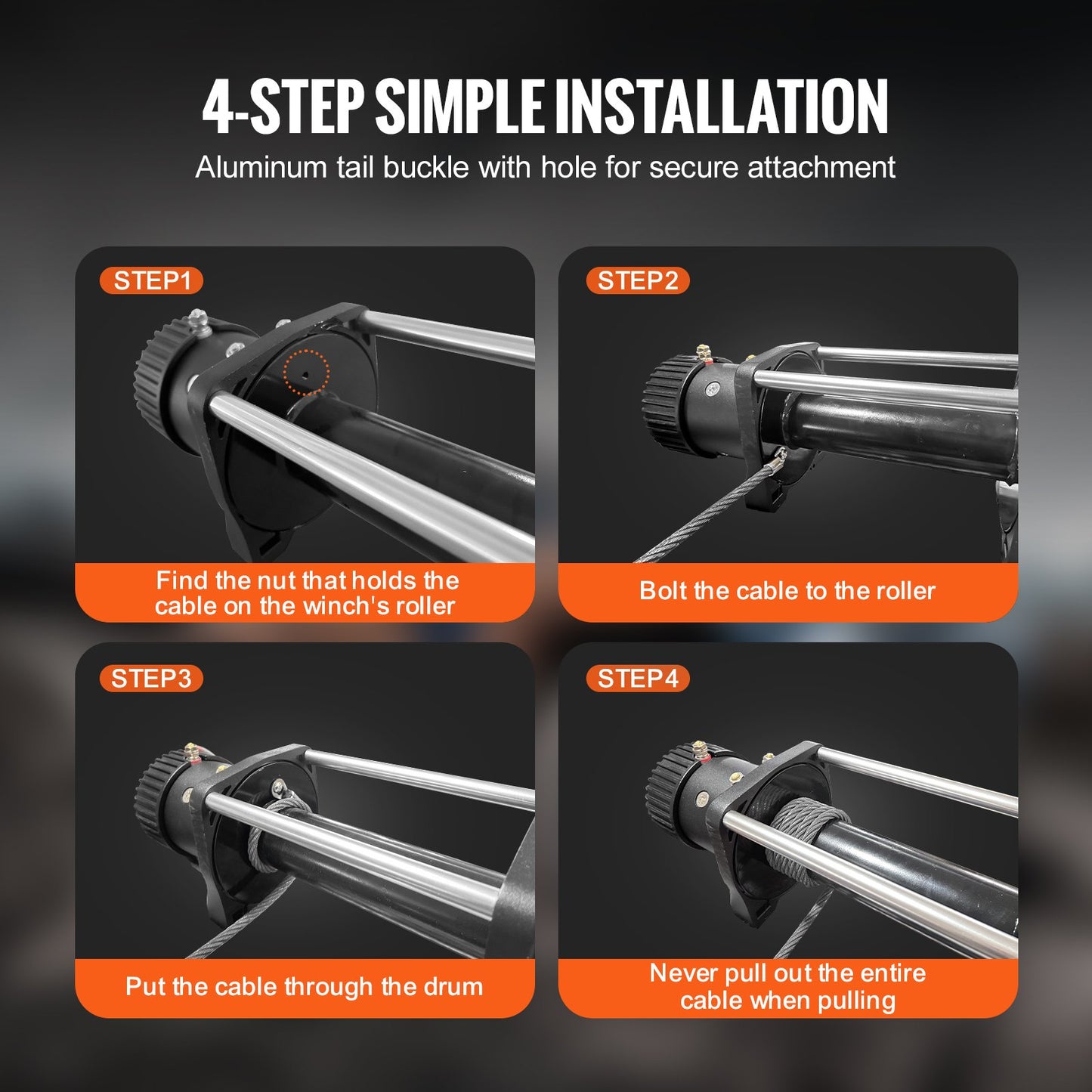 Galvanized Steel Winch Cable, 9.5 mm x 22.86 m 6,895 kg Breaking Strength, Wire Winch Rope with Swivel Hook, Towing Cable Heavy Duty, Universal Fit for SUV, Large Off-Road Vehicle, Truck