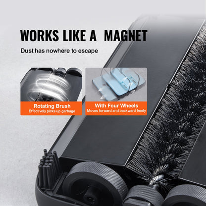 Manuell mattsopmaskin, golvsopmaskin med 300 ml soptunnekapacitet, lätt att tömma, 17 cm rengöringsbredd för hemmakontorsmattor, djurhårsdamm, blå