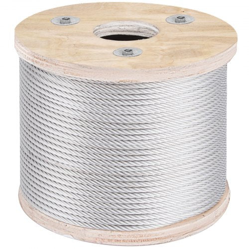 304 Stainless Steel Cable 3/16 Inch 7 X 19 Steel Wire Rope 250Feet Steel Cable for Railing Decking DIY Balustrade