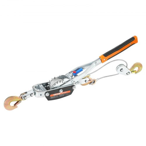 Come Along Winch, 5 Ton (5,000 kg) Pulling Capacity, 3.5 m Steel Cable, 3 Hooks, Heavy Duty Ratchet Power Puller Tool with Dual Gears, Automotive Hoist Cable Puller Ideal for Vehicle Rescue