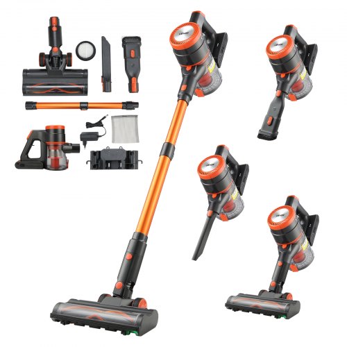 Cordless Vacuum Cleaner, 40KPA Max Suction, Rechargeable Anti-Tangle Stick Vacuum with LED Display Screen, Lightweight Handheld Vac with 47mins Runtime for Home, Carpet, Pet Hair, Hard Floor