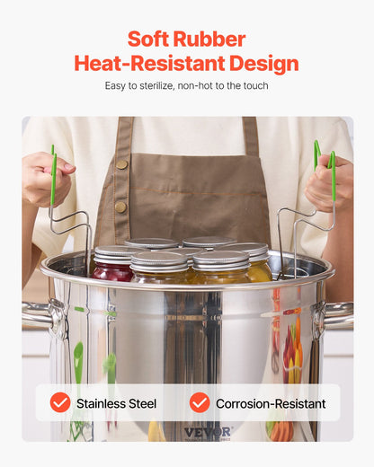 Startpaket för konserveringstillbehör, 11 delar konserveringskit i rostfritt stål för vattenbad för nybörjare, konserveringsverktygsset: kastrull, ställ, lock, slev, tratt, tång, burklyftare, skiftnyckel, måttkopp