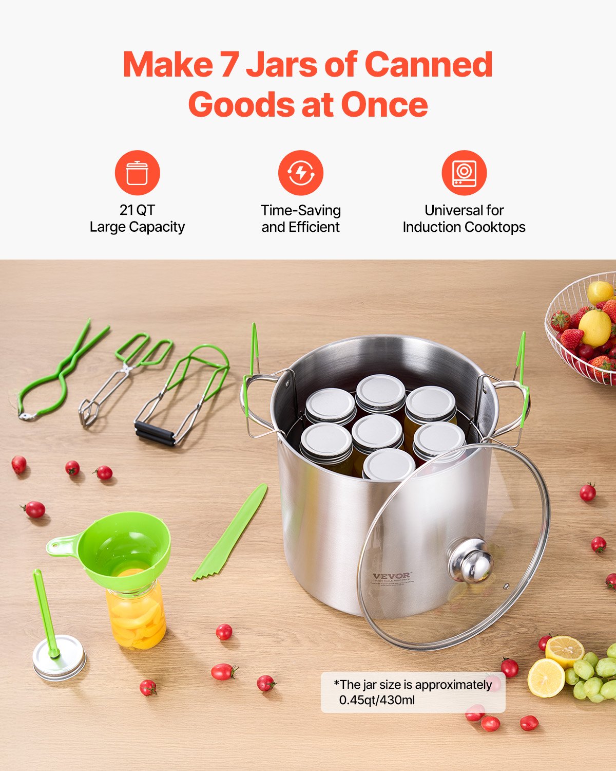 Startpaket för konserveringstillbehör, 9 delar konserveringskit i rostfritt stål för vattenbad för nybörjare, konserveringsverktygsset: kastrull, ställ, lock, tratt, tång, burklyftare, skiftnyckel, magnetstav, bubbelproppare