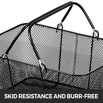 Shopping Baskets with Handles, 12PCS, Black Metal Shopping Basket, Portable Wire Shopping Basket, Black Wire Mesh shopping Basket Set for Supermarkets, Retail Stores, Grocery Shopping, Black