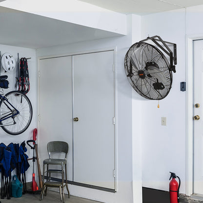 Väggfläkt, 57 cm vattentät väggfläkt, 3 hastigheter, 4150 CFM, kommersiell bostadsfläkt för kylning av lager, växthus, verkstad, uteplats, svart