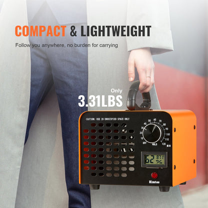 Ozone Generator, 12000mg/h Ozone Machine Odor Remover, High Capacity Commercial/Industrial Ozone Generator Machine, Home Air Ionizers Deodorizer with 0-120 min Time Setting for Rooms, Cars, Pets