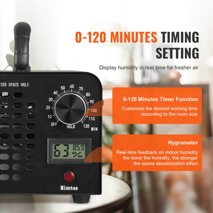 Ozone Generator 36000mg/h Ozone Machine Odor Remover with 0-120min Timer