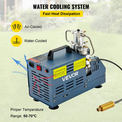 High Pressure Compressor, 4500PSI/30MPA/300BAR High Pressure Air Compressor, 1800W 220V Manual Stop Air Rifle Compressor Suitable for Paintball Air Rifle, PCP Rifle, Air Pistol, Diving Bottle