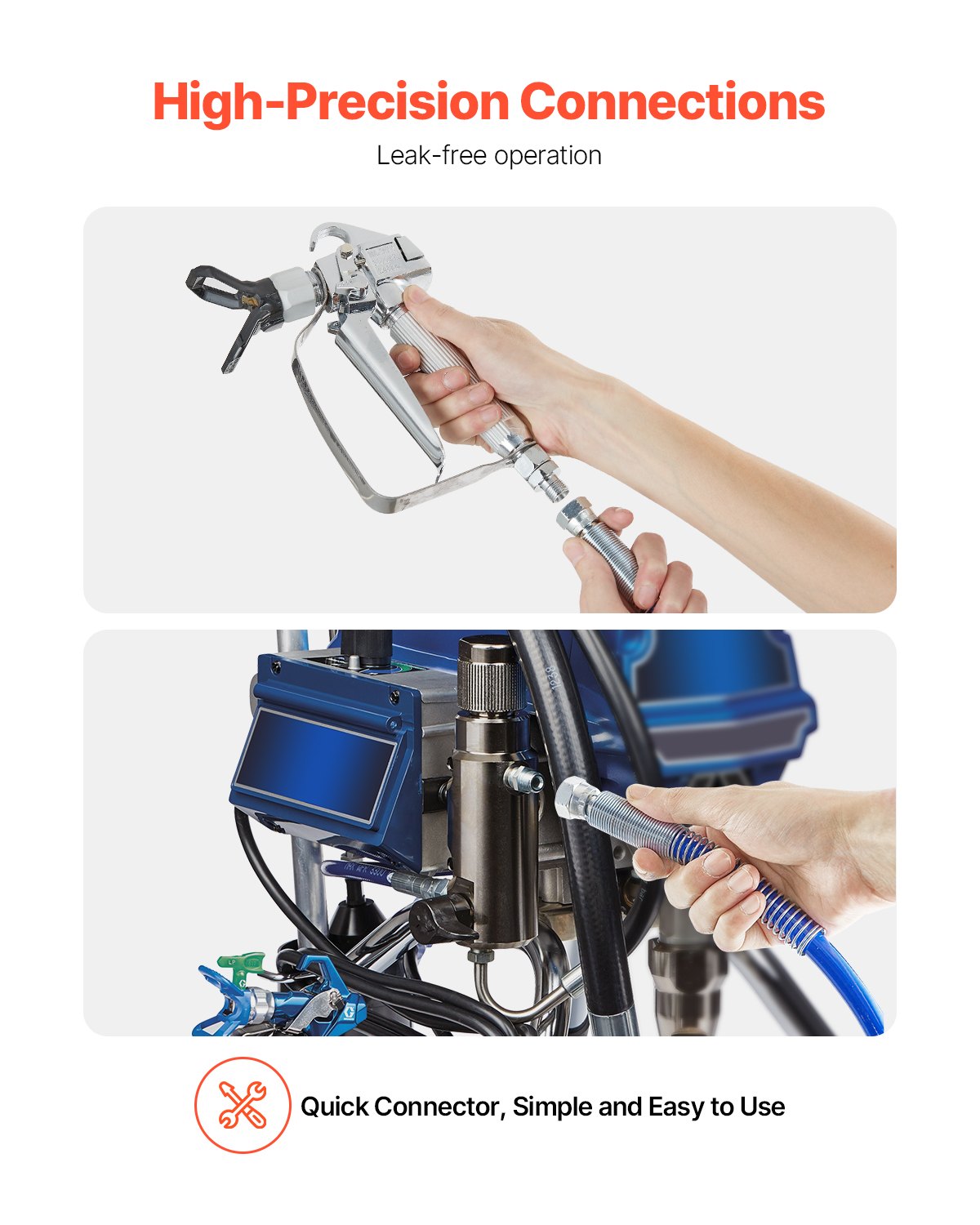 25ft Airless Paint Sprayer Hose, 1/4 in Universal Airless Paint Spray Hose, 4350 PSI High Pressure Flexible Airless Sprayer Hose, Multi-Layer Reinforced Steel Wire Braid Hose for Paint Sprayer