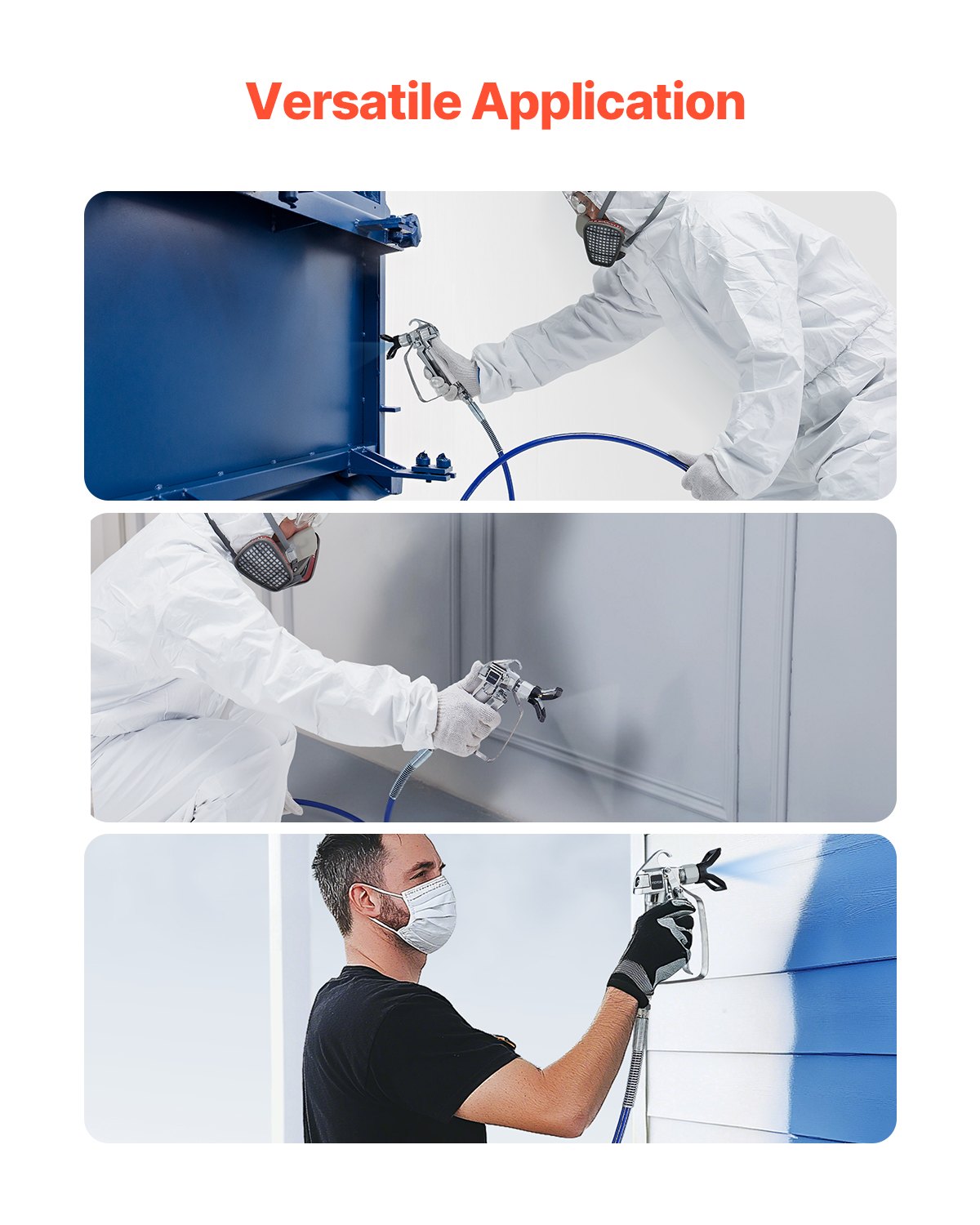 50ft Airless Paint Sprayer Hose, 1/4 in Universal Airless Paint Spray Hose, 4350 PSI High Pressure Flexible Airless Sprayer Hose, Multi-Layer Reinforced Steel Wire Braid Hose for Paint Sprayer