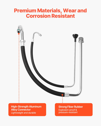Suction Hose Tube and Reflux Line Sets, Aluminum Alloy an Rubber Suction Hose and Reflux Line Set, Paint Sprayers Tool Part, Compatible with Multiple Airless Spraying/Line Painting Machine