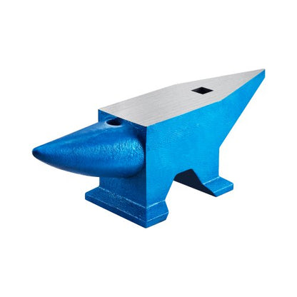 Städ i gjutstål med enstaka horn, 132 pund, smed, smidesstålverktyg med runt och fyrkantigt hål och utrustning, städ, robust smed, hållbart och robust metallbearbetningsverktyg