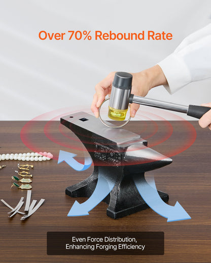 Enkelhornsstäd, 11 kg städ i gjutstål, höghård robust rundhornsstäd för smeder, med stabil bas, metallbearbetningsverktyg för metallbockning, formning, vridning, hantverksprojekt