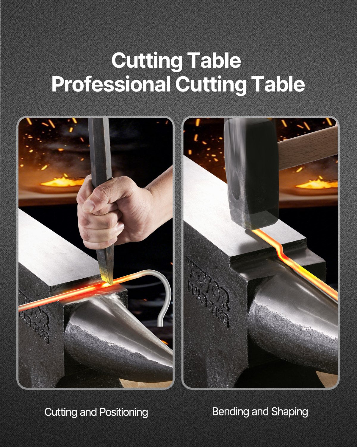 Enkelhornsstäd, 110lbs städ i gjutstål, höghård robust rundhornsstäd för smeder, med stor bänkskiva och stabil bas, metallbearbetningsverktyg för metallbockning, formning, vridning