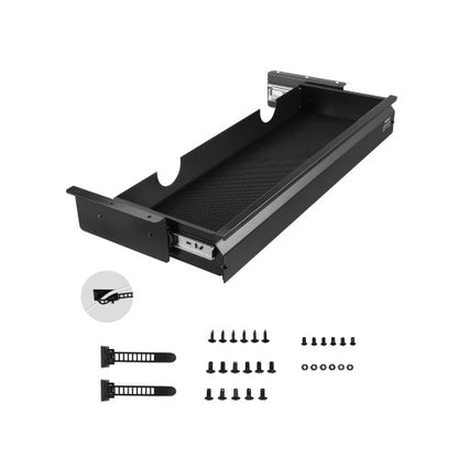 26" Wide Under Desk Drawer Slide Out, Under Desk Mounted Pull-out Drawer Attachment, Hidden Desktop Storage Organizer, Under Table Pencil Drawer for office Home Sit Stand Workstation, 29x9x4 in