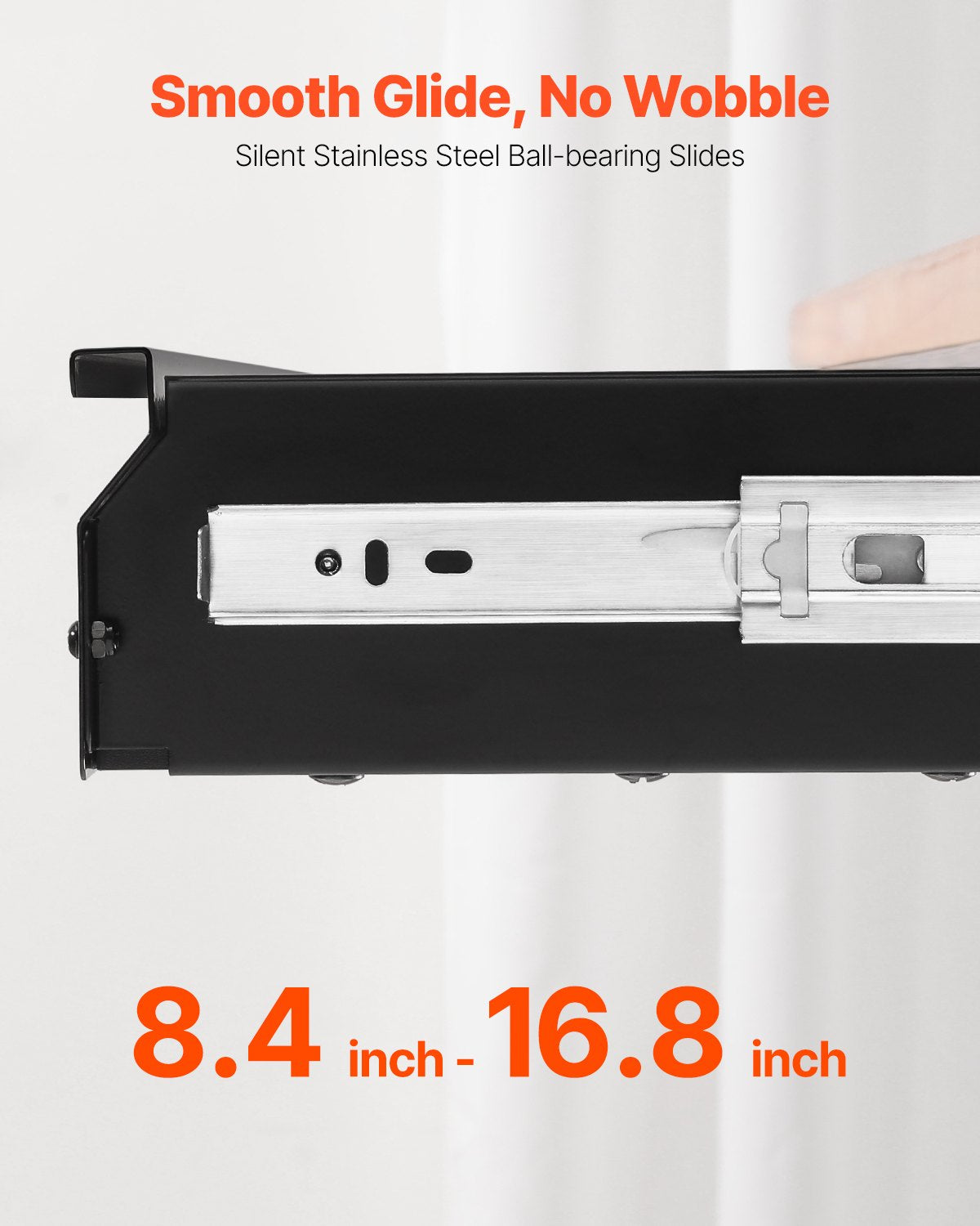 33" Wide Under Desk Drawer Slide Out, Under Desk Mounted Pull-out Drawer Attachment, Hidden Desktop Storage Organizer, Under Table Pencil Drawer for office Home Sit Stand Workstation, 33x9x4 in