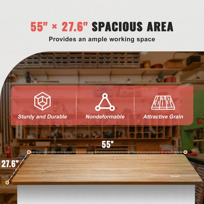 Table Top, 55" x 27.6" x 1", 220.5 lbs Load Capacity, Universal One-Piece Particle Board Desktop for Height Adjustable Electric Standing Desk Frame, Rectangular Countertop for Home & Office Desk