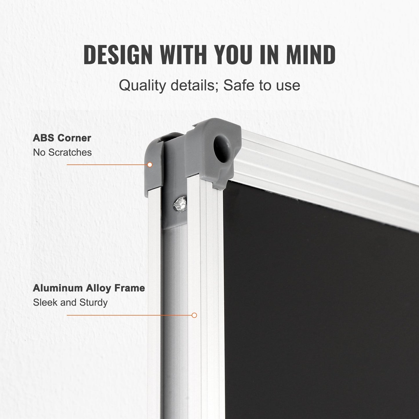 Black Board, 70 x 40 inch Large Chalkboard with Aluminum Frame, Black Boards Dry Erase Includes 1 Magnetic Erase & 3 Dry Erase Markers, Black Surface, for Office Home and School