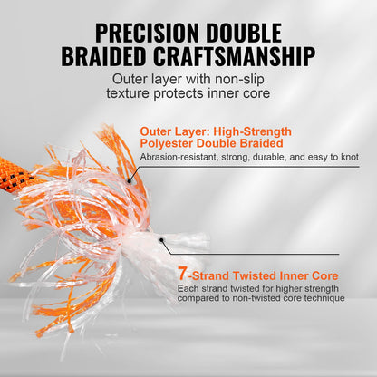 Arborist Tree Climbing Rope Double Braid Polyester 3/8"/1 cm x 120'/36.6 m 48-Strand