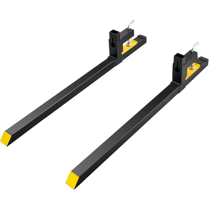 Klämbara pallgafflar, pallgafflar med kapacitet 907,2 kg, 152,4 cm traktorskopgafflar, kraftigt frontlastartillbehör för lastskopa, traktor, kompaktlastare, traktorgafflar för jordbruk och lantbruk