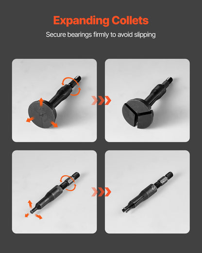 Lageravdragarsats för blindhål, 16-i-1-sats för innerlager och tätningsutdragare, 16 delar glidhammare, pilotinsats, invändig lagerborttagningsverktygssats med 10 delade hylsor och motstag