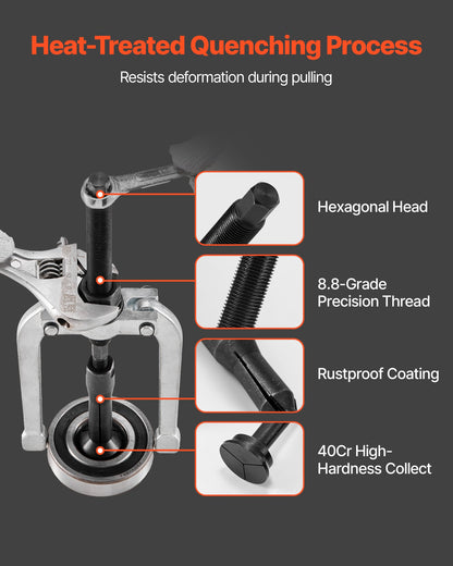 Lageravdragarsats för blindhål, 16-i-1-sats för innerlager och tätningsutdragare, 16 delar glidhammare, pilotinsats, invändig lagerborttagningsverktygssats med 10 delade hylsor och motstag
