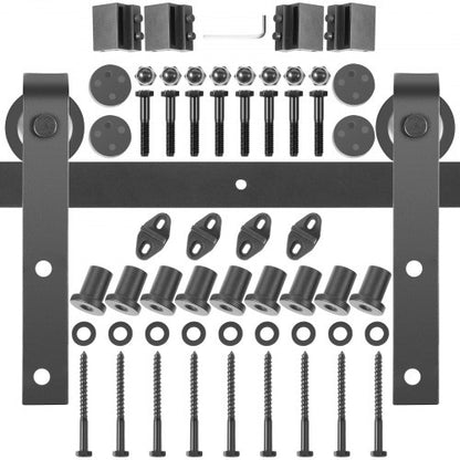 Sliding Barn Door Hardware Kit, 11FT Barn Door Kit, 330LBS Load-Bearing Double Barn Door Hardware Kit, Carbon Steel Barn Door Track, Darn Door for 1.57-1.77" Thickness & 5.5FT Wide Door Panel
