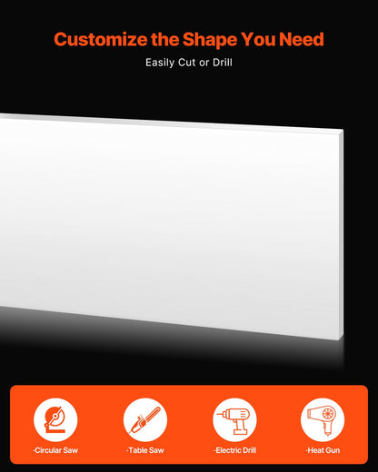 HDPE-plastskiva, 1-pack högdensitetspolyetenskivor, plastpaneler 24 x 48 tum, 1/2 tum tjocka, anpassningsbara plastpaneler, för gör-det-själv-pyssel, kraftig industriell utrustning, vit