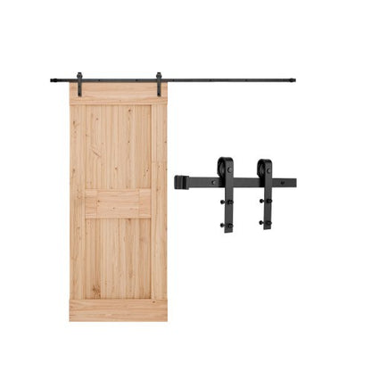 10FT Sliding Barn Door Hardware Kit, 330 LBS Weight Capacity, Compatible with 60 Inches Max Width & 1-3/8 to 1-3/4 Inches Thickness Single Sliding Barn Door, Durable Track & J-shape Roller,Black