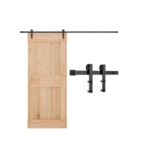 10FT Sliding Barn Door Hardware Kit, 330 LBS Weight Capacity, Compatible with 60 Inches Max Width & 1-3/8 to 1-3/4 Inches Thickness Single Sliding Barn Door, Durable Track & I-shape Roller,Black