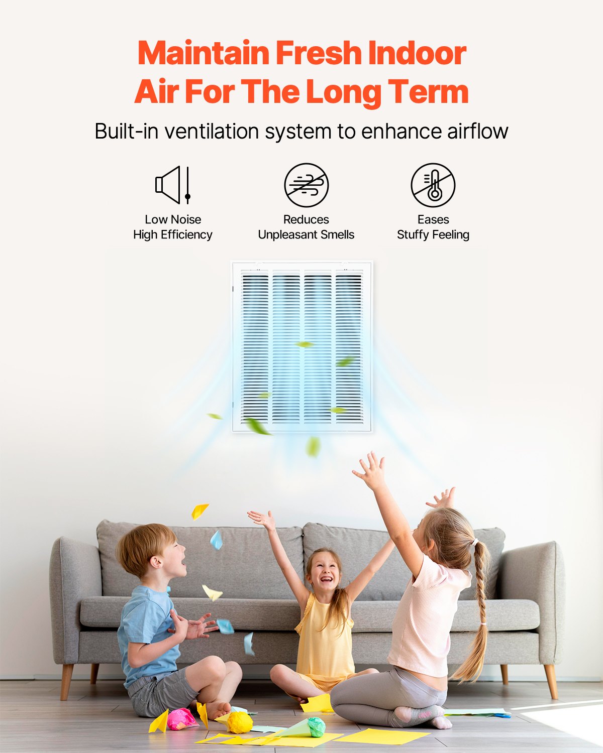 Galler för frånluftsfilter, passar kanalöppning B20 x H25 tum, filter ingår ej, skydd för frånluftsventilation för vägg, pulverlackerat stålgaller för frånluft, avtagbar framsida/dörr för 2,5 cm filter