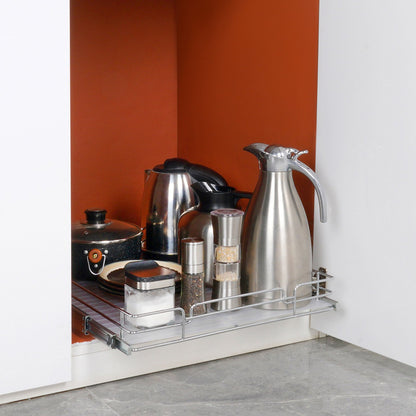 15.5"Wx21"Dx3.5"H Pull Out Cabinet Organizer, Heavy Duty Slide Out Pantry Shelves, Steel Roll Out Drawers, Sliding Drawer Storage for Home Under Sink, 17"Wx22"Dx7"H Install Size for Cabinet