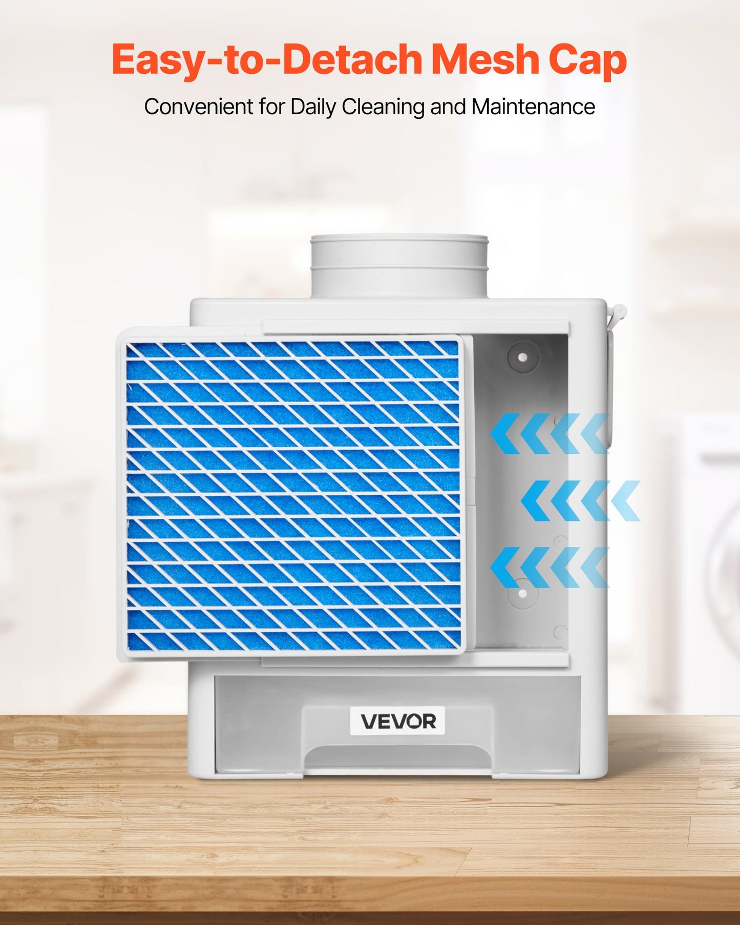 3-i-1-ventilationskit för inomhustorktumlare, premium ABS-material med vattenbehållare som passar 99 mm avgasport, smart överhettningspåminnelse för avgasfläkt och med 4 reningsdynor, för elektriska torktumlare