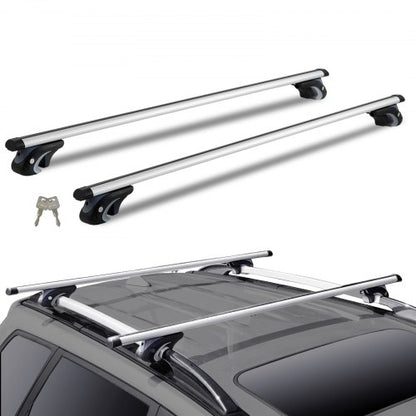 Universal Roof Rack Crossbar 132.1 cm Length for Vehicle with Raised Side Rail