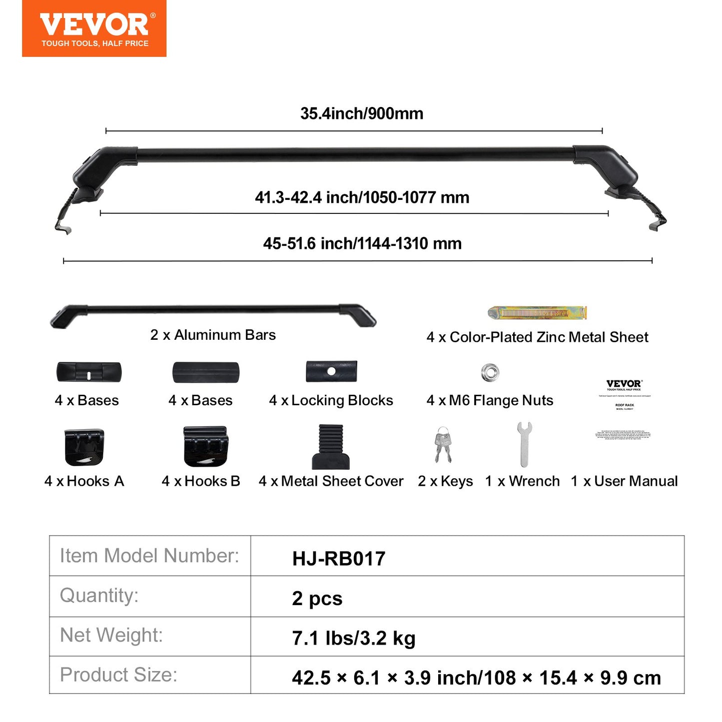 Universal Roof Rack Cross Bars, Thickened Aluminum Roof Rack Crossbars, Fit Roof Without Side Rail, 70KG Load Capacity, Adjustable Bare Roof Crossbars with Locks, for SUVs, Sedans, and Vans