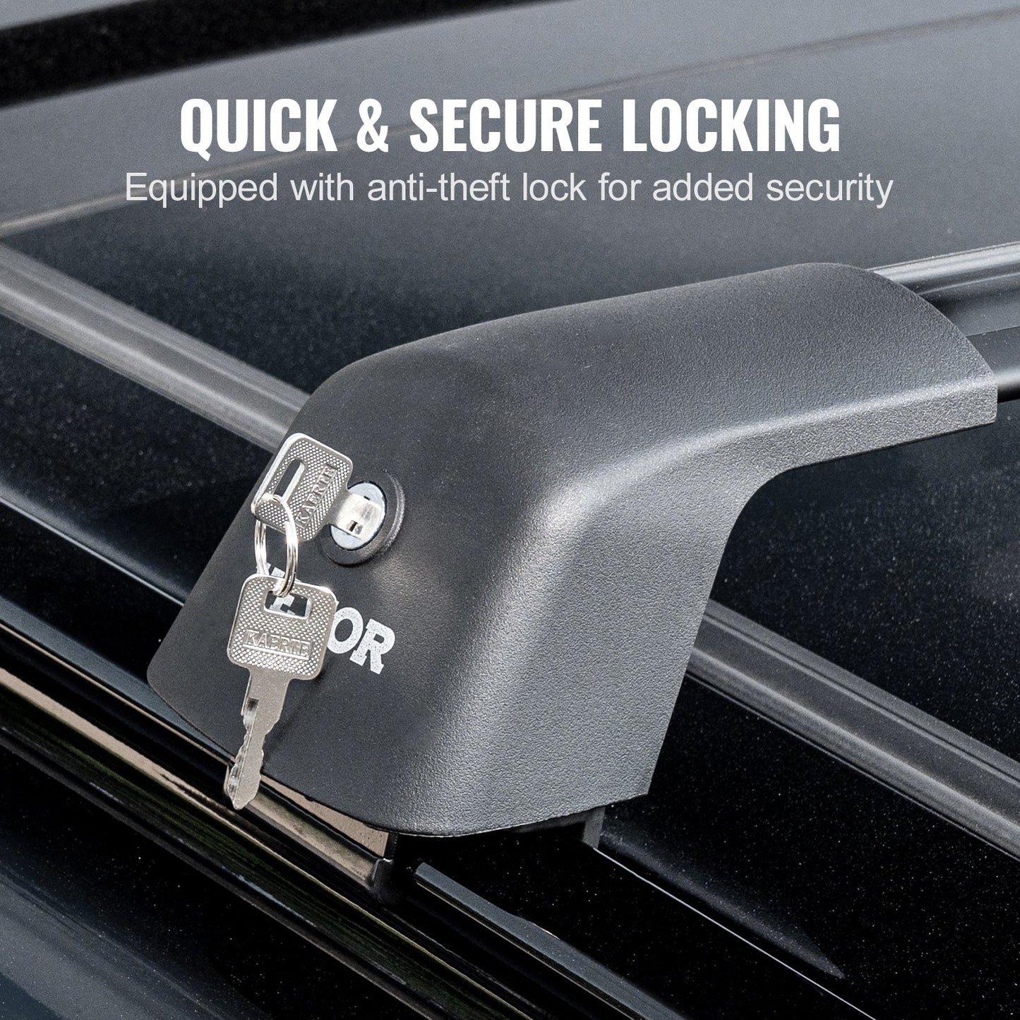 Universal Roof Rack Crossbar Max 120.9 cm Fits Grooved Side Rails without Gap