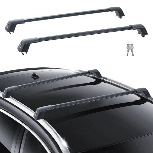 Universal Roof Rack Crossbar Max 122.9 cm Fits Grooved Side Rails without Gap