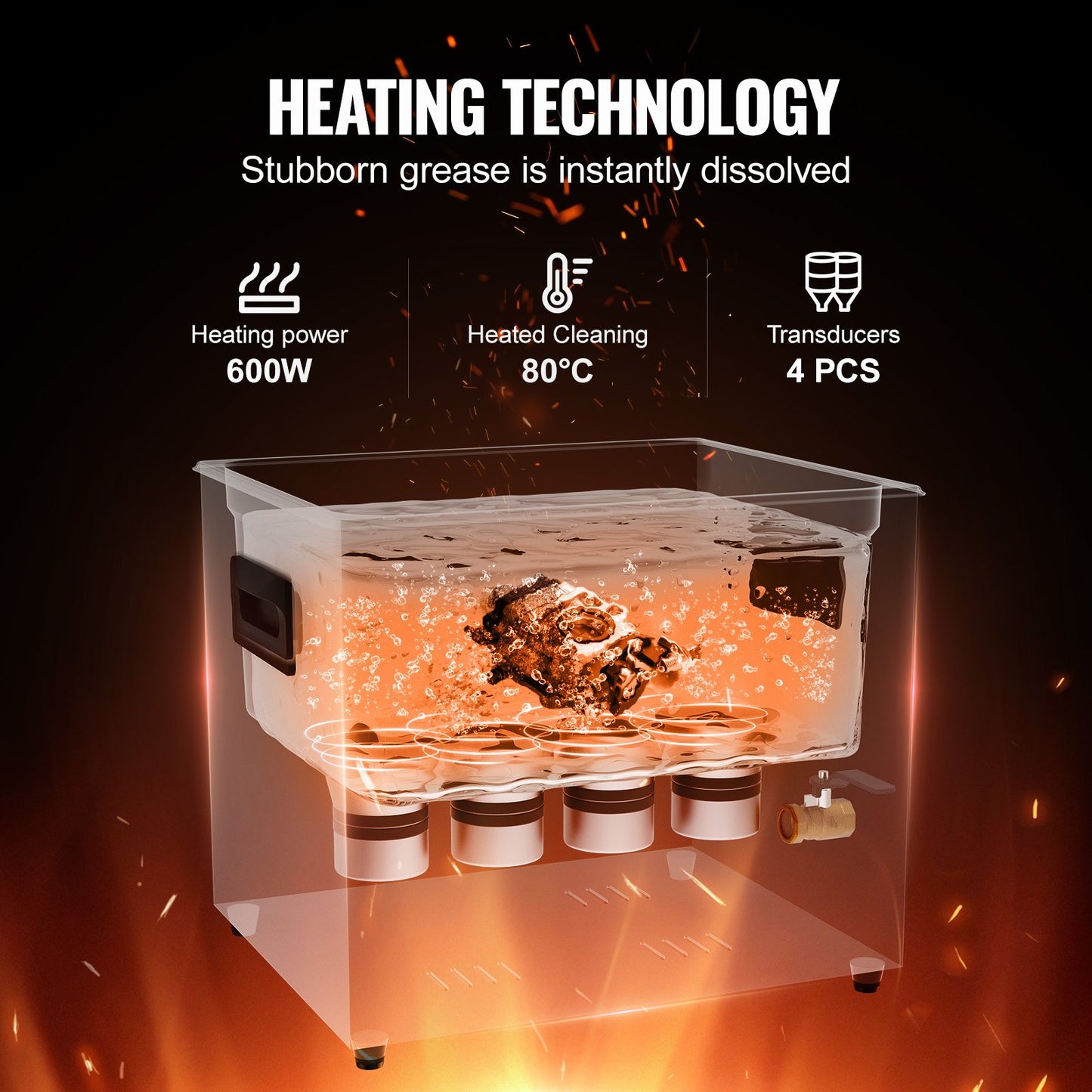 10L Ultra Sonic Cleaner, 240W Digital Ultrasonic Cleaning Machine with Gentle Mode & Upgraded Degassing, 40kHz Industrial Ultrasound Cleaner with Heater & Timer for Retainer, Jewelry, Tools