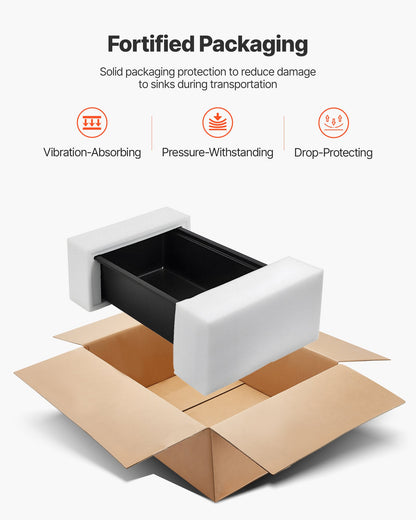 76 cm Kitchen Sink Workstation, Undermount Granite Sink, Drop-In Single Bowl Farmhouse Basin with Multiple Accessories, Household Dishwasher Sinks for RV, Prep Kitchen, and Bar (Black)