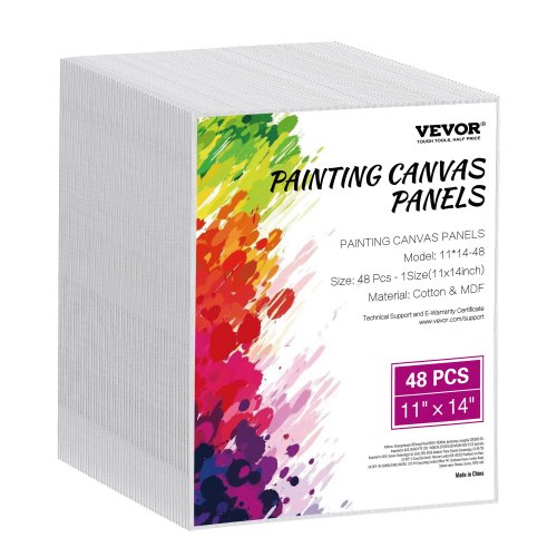 Canvas Boards for Painting, 11 x 14 Inch White Canvases for Painting, 48 Pack Painting Canvas Panels for Sketching, Acrylic and Oil Painting, Watercolor, Paint Canvas for Kids and Professionals