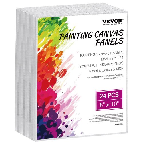 Canvas Boards for Painting, 8 x 10 Inch White Canvases for Painting, 24 Pack Painting Canvas Panels for Sketching, Acrylic and Oil Painting, Watercolor, Paint Canvas for Kids and Professionals