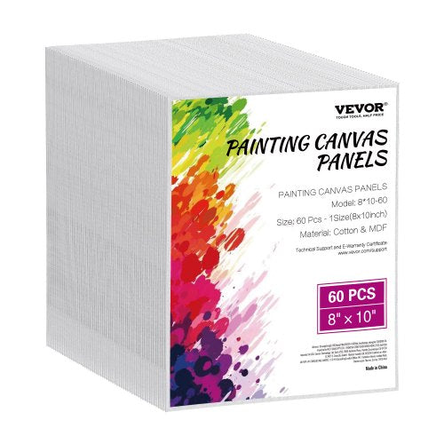 Canvas Boards for Painting, 8 x 10 Inch White Canvases for Painting, 60 Pack Painting Canvas Panels for Sketching, Acrylic and Oil Painting, Watercolor, Paint Canvas for Kids and Professionals