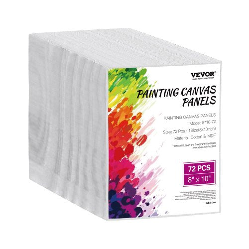 Canvas Boards for Painting, 8 x 10 Inch White Canvases for Painting, 72 Pack Painting Canvas Panels for Sketching, Acrylic and Oil Painting, Watercolor, Paint Canvas for Kids and Professionals
