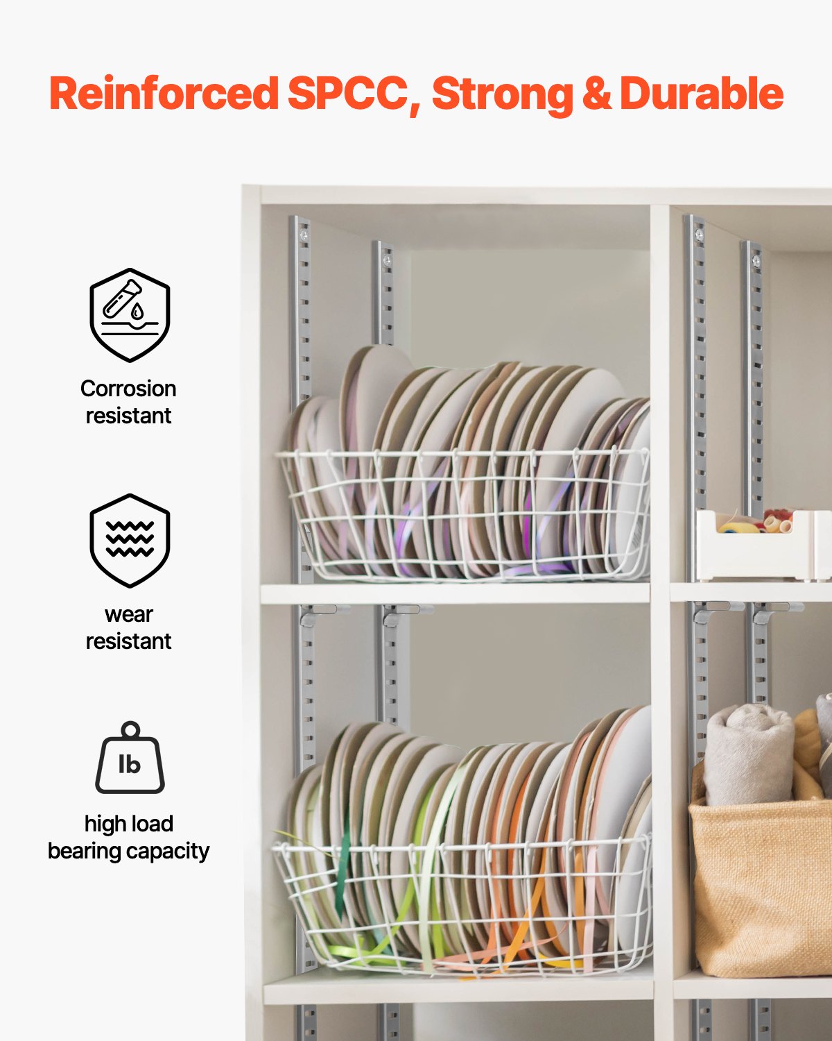 Shelf Pilaster, 72.7-inch 20 Pack, Adjustable Shelf Brackets Steel Mortise Mount Pilaster Strip Standards with 140 Screws, Suitable for Wall Shelving System Cabinet Closet Organization