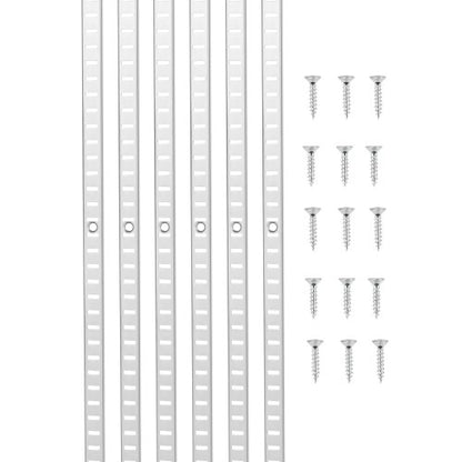 Shelf Pilaster, 36.3-inch 8 Pack, Adjustable Shelf Brackets Steel Mortise Mount Pilaster Strip Standards with 32 Screws, Suitable for Wall Shelving System Cabinet Closet Organization