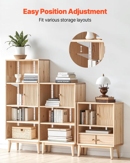 Shelf Pilaster, 60-inch 5 Pack, Dual Track Upright Wall Shelving System, Heavy Duty Support System Twin Slot Shelf Rails, 25 Screws, Suitable for Cabinet Closet Organization Storage, Silver