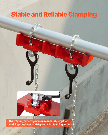 Rörsvetsskruvstäd, 1/2 till 8-tums rörsvetsklämma med dubbla kedjor och vevhandtag, kraftigt gjutjärnsskruvstäd för en mängd olika rör