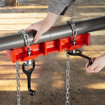 Rörsvetsskruvstäd, 1/2 till 8-tums rörsvetsklämma med dubbla kedjor och vevhandtag, kraftigt gjutjärnsskruvstäd för en mängd olika rör