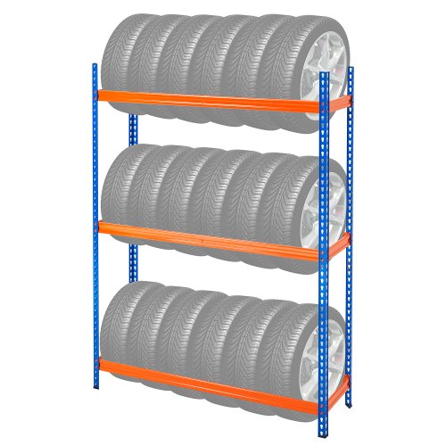 Tire Storage Rack, 3-Shelf Tire Holder Holds up to 18 Standard Tires, SPCC-SD Heavy Duty Metal Tire Carrier Stand with Adjustable Spacing for Garage Workshop, 660LBS Loading Capacity